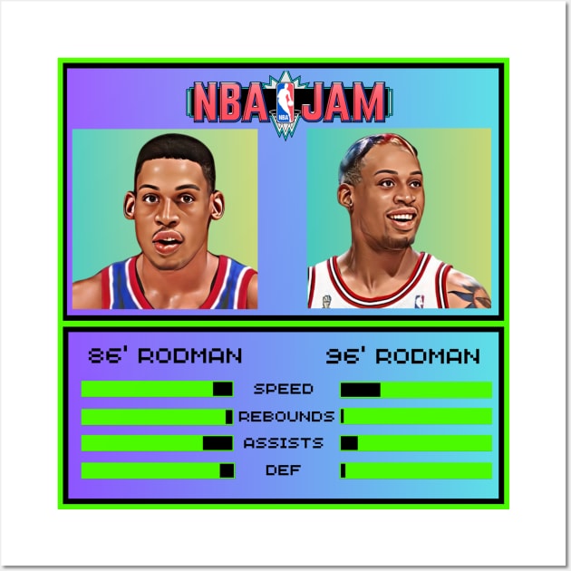 86’ Rodman vs 96’ Rodman - NBA Jam Edition Wall Art by M.I.M.P.